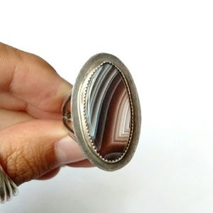 Jewelry - Vintage ring sterling silver Botswana agate stripe Jewelry - Vintage ring sterling silver Botswana agate stripe